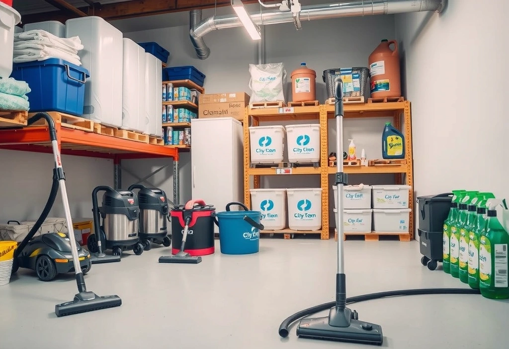 City Clean Team equipment and eco-friendly cleaning supplies